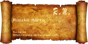 Ruszka Márta névjegykártya