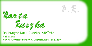 marta ruszka business card